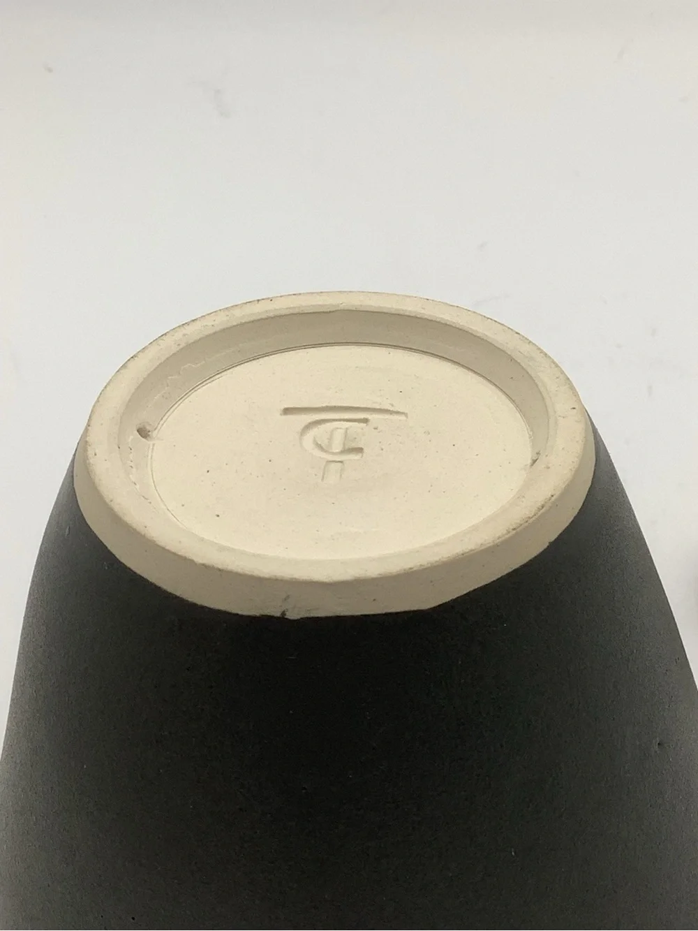 Two Matte Charcoal Gray Pottery Vases